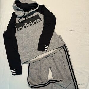 ADIDAS Sweatsuit/Jogger SET - Black and Gray XS